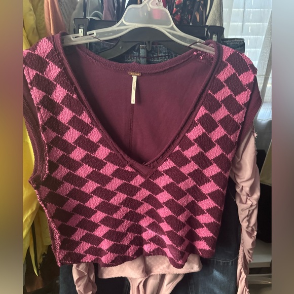 Free People Lola Top-AMARANTH FLOWER COMBO Size Large NWOT RT $78 - Picture 5 of 7